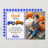 Blue Pumpkin Traktor Vielen Dank Karte (Vorne/Hinten)