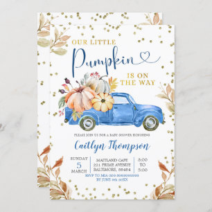 Blue Pumpkin Truck Baby Dusche Einladung