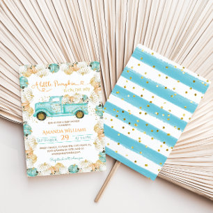 Blue Pumpkin Truck Baby Dusche Einladung