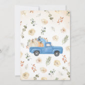 Blue Pumpkin Truck Baby Dusche Einladung (Rückseite)