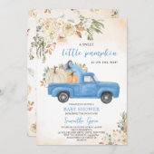 Blue Pumpkin Truck Baby Dusche Einladung (Vorne/Hinten)