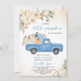 Blue Pumpkin Truck Baby Dusche Einladung