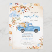Blue Pumpkin Truck Baby Dusche Einladung (Vorne/Hinten)