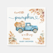 Blue Pumpkin Truck Baby Dusche Fall Party Paper Serviette (Vorderseite)