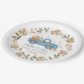 Blue Pumpkin Truck Baby Dusche Party Paper Teller (Schrägansicht)