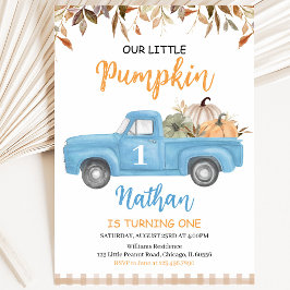 Blue Pumpkin Truck Birthday Einladung