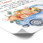 Blue Pumpkin Truck Birthday Time Kapsel Zeichen Poster (Ecke)