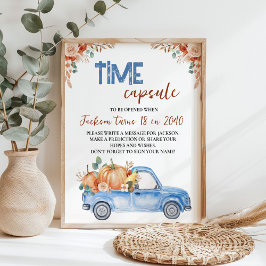 Blue Pumpkin Truck Birthday Time Kapsel Zeichen Poster