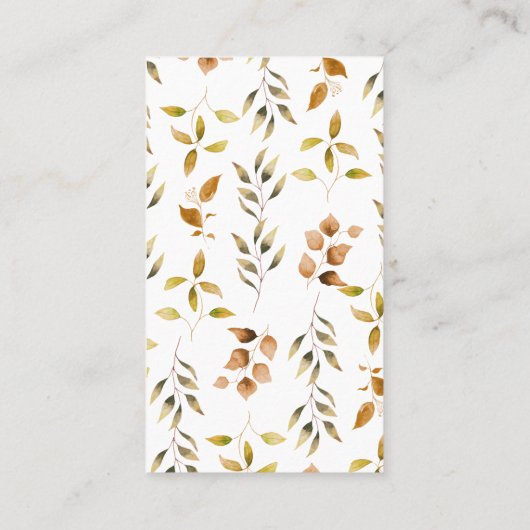 Blue Pumpkin Truck Foliage Diaper Einlage Visitenkarte (Rückseite)