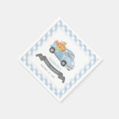 Blue Pumpkin Truck Gingham Boy Baby Dusche Serviette (Ecke)