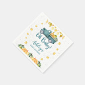 Blue Pumpkin Truck Herbst Blätter Baby Duschpapier Serviette (Ecke)