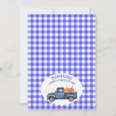 Blue Pumpkin Truck Herbstblatt Geburtstag Einladung (Rückseite)