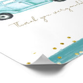 Blue Pumpkin Truck Modern Fall Baby Duschgeschenk Poster (Ecke)