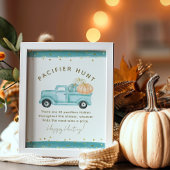 Blue Pumpkin Truck Modern Fall Baby Showspiel Poster