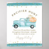 Blue Pumpkin Truck Modern Fall Baby Showspiel Poster (Vorne)
