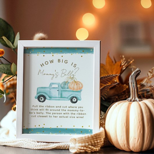 Blue Pumpkin Truck Ratgeber Mama Belly Duschspiel Poster