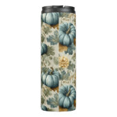 Blue Pumpkin und Autumn Leaves Fall Pattern Thermosbecher (Rückseite)