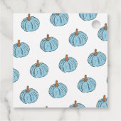 Blue Pumpkin und Eichhörnchen Baby Boy Baby Dusche Geschenkanhänger (Rückseite)
