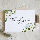 Blue Pumpkin und Greenery Autumn Baby Shower Dankeskarte