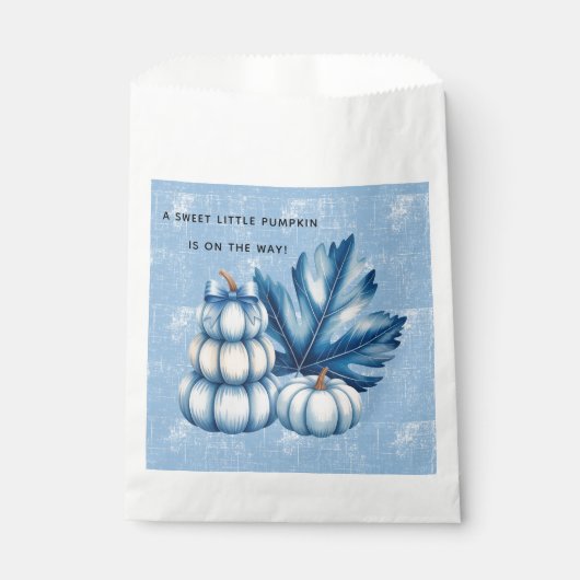 Blue Pumpkin und Leaf Boy Baby Dusche Geschenktütchen (Vorderseite)