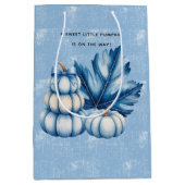 Blue Pumpkin und Leaf Boy Baby Dusche Mittlere Geschenktüte (Vorderseite)