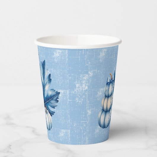 Blue Pumpkin und Leaf Boy Baby Dusche Pappbecher (Links)