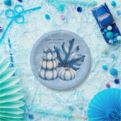 Blue Pumpkin und Leaf Boy Baby Dusche Pappteller (Party)