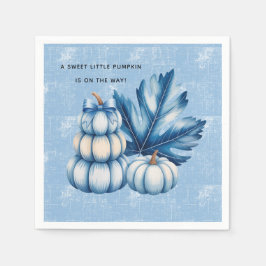 Blue Pumpkin und Leaf Boy Baby Dusche Serviette