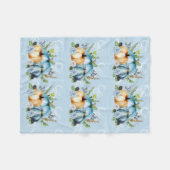 Blue Pumpkin Wasserfarbe Herbst Hübsch Verziert Fleecedecke (Vorderseite (Horizontal))