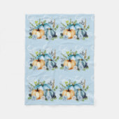 Blue Pumpkin Wasserfarbe Herbst Hübsch Verziert Fleecedecke (Vorderseite)