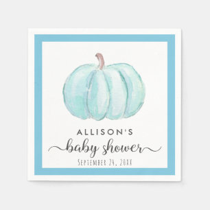 Blue Pumpkin Watercolor Baby Boy Dusche Serviette