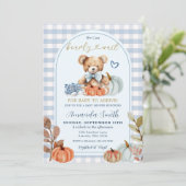 Blue Pumpkin Wir können frühzeitig abwarten Baby-D Einladung (Stehend Vorderseite)