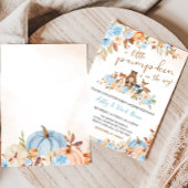 Blue Pumpkin Woodland Kinderdusche Einladung