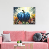 Blue Pumpkin - Wrapped Canvas Leinwanddruck (Insitu (Wohnzimmer))