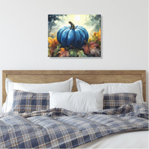 Blue Pumpkin - Wrapped Canvas Leinwanddruck