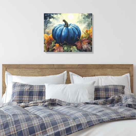 Blue Pumpkin - Wrapped Canvas Leinwanddruck (Insitu (Schlafzimmer))