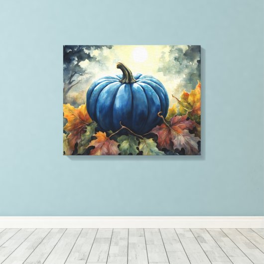 Blue Pumpkin - Wrapped Canvas Leinwanddruck (Insitu (Holzboden))