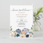 Blue Pumpkin Zuhause Sweet Zuhause House Erwärmung Einladung (Stehend Vorderseite)