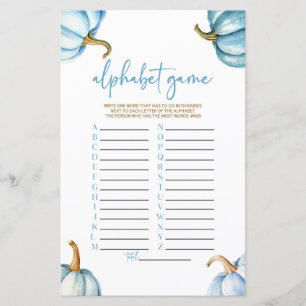 Blue Pumpkins Fall Alphabet Baby Showspiel