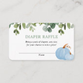 Blue Pumpkins fallen Babydusche-Windel-Gewinnkarte Begleitkarte (Vorderseite)