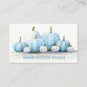 Blue Pumpkins Farm QR Code Scannable Watercolor Visitenkarte (Vorderseite)