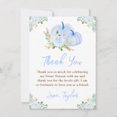 Blue Pumpkins Floral 16 . Geburtstag Dankeskarte (Vorderseite)