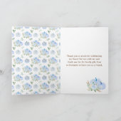 Blue Pumpkins Floral 16 . Geburtstag Dankeskarte (Innenseite)