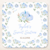 Blue Pumpkins Floral 16 . Geburtstag Rechteckiger Pappuntersetzer (Vorderseite)