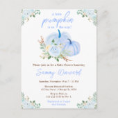 Blue Pumpkins Floral Baby Dusche Postkarte (Vorderseite)