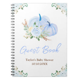 Blue Pumpkins Floral Baby Showbook Notizblock