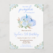 Blue Pumpkins Floral Birthday Party Postkarte (Vorderseite)