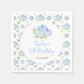 Blue Pumpkins Floral Birthday Party Serviette (Vorderseite)