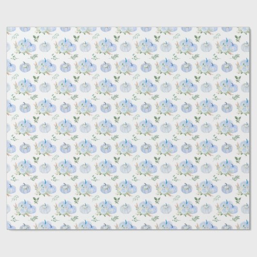 Blue Pumpkins Floral Geschenkpapier (Flach)