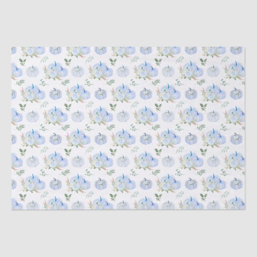 Blue Pumpkins Floral Seidenpapier (Vorderseite)